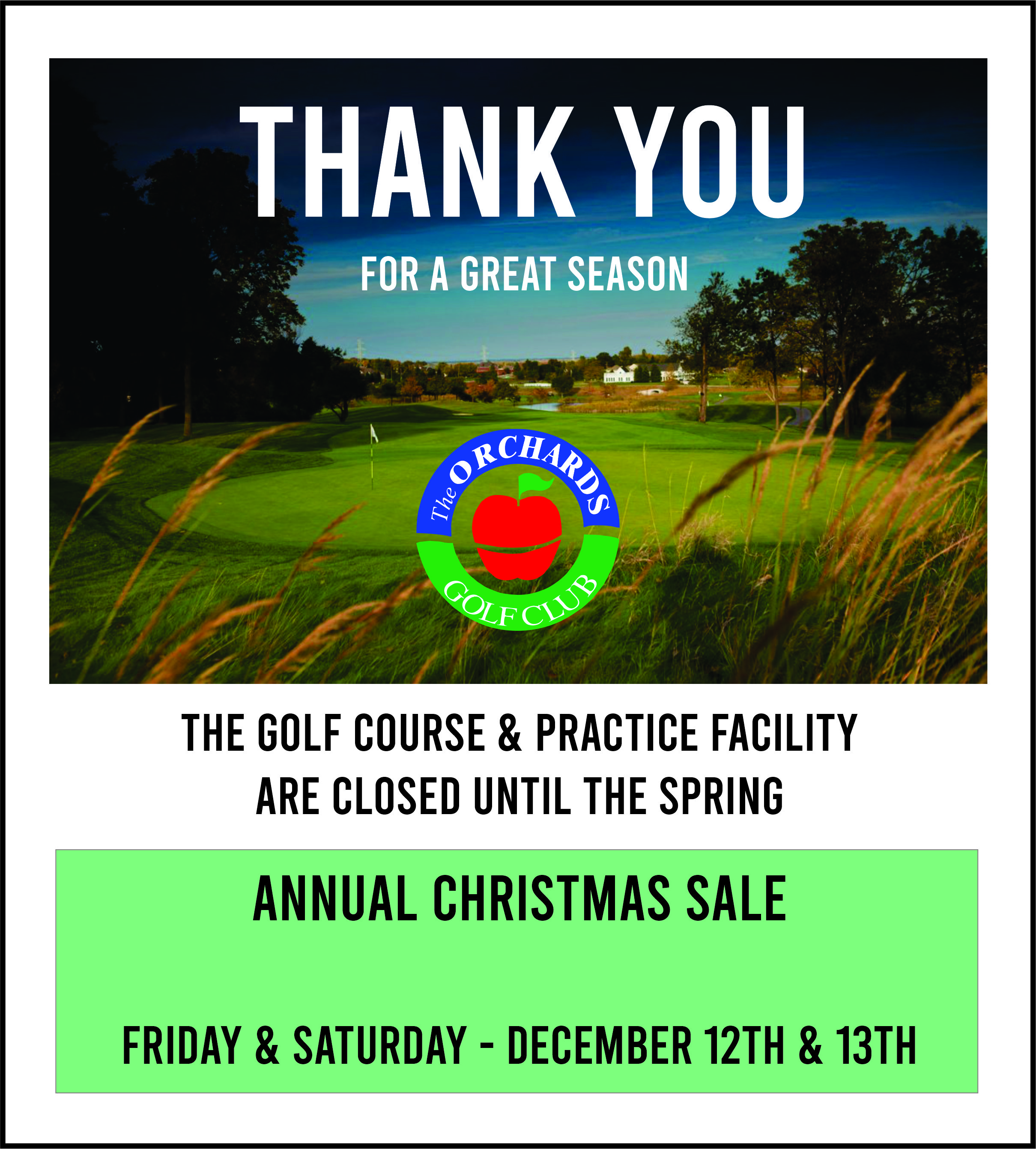 2025 CLOSED AND THANK YOU